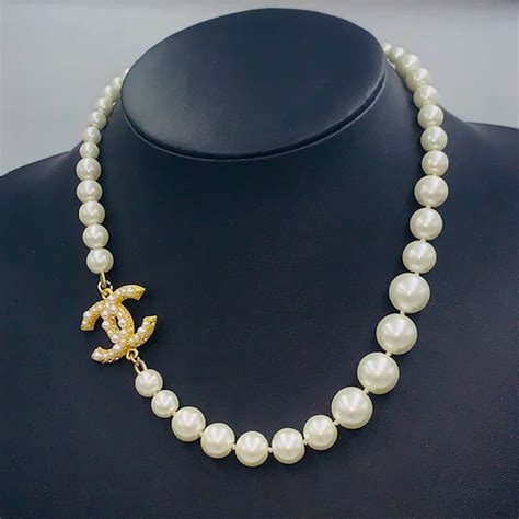 chanel gold necklace vintage|cost of Chanel pearl necklace.